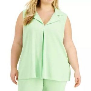 Alfani V-Neck Collar Top Color: Pistachio Green